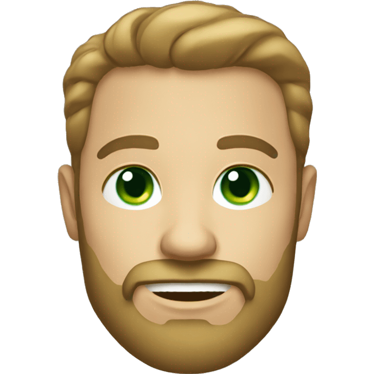 handsome man with beard and green eyes light skin emoji