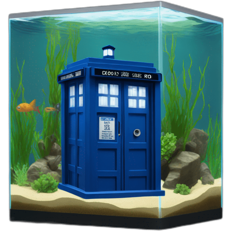 Tardis in cube planted aquarium tank emoji