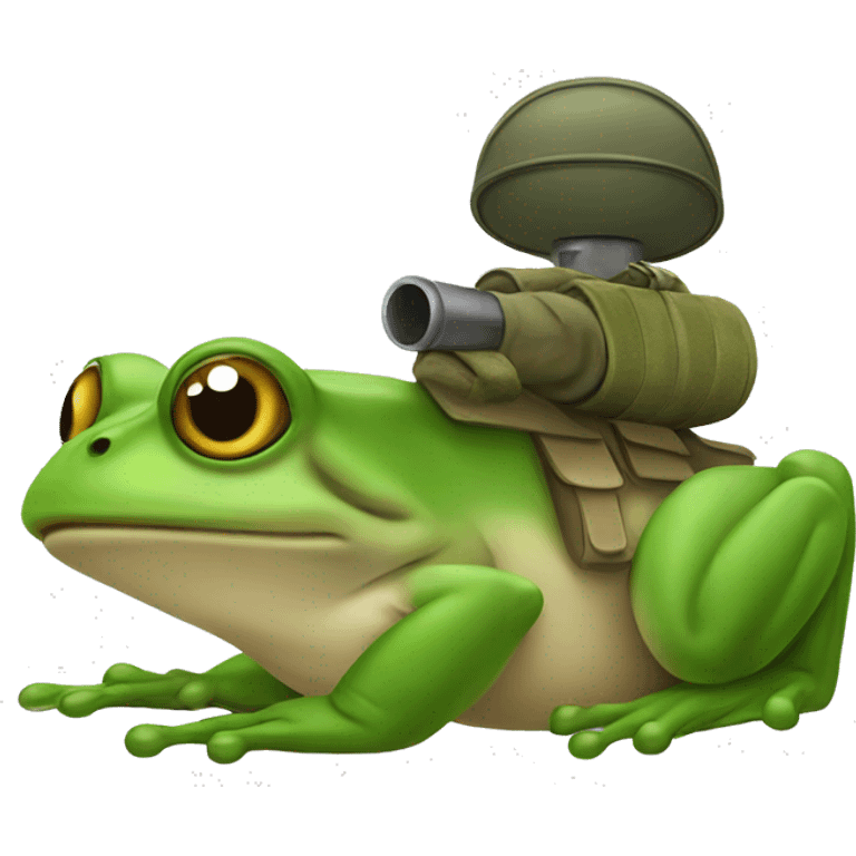 Frog as a soldier emoji