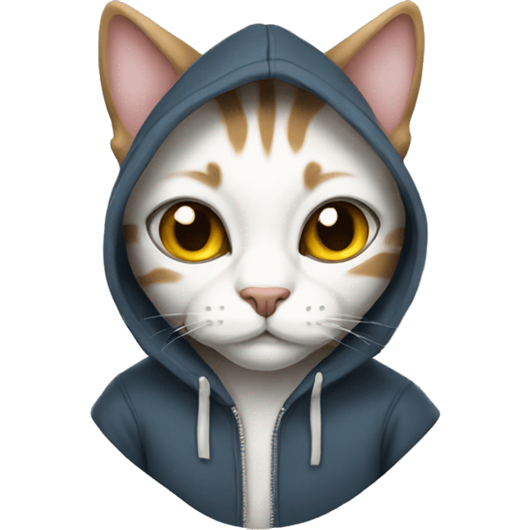 Cat wearing hoodie emoji