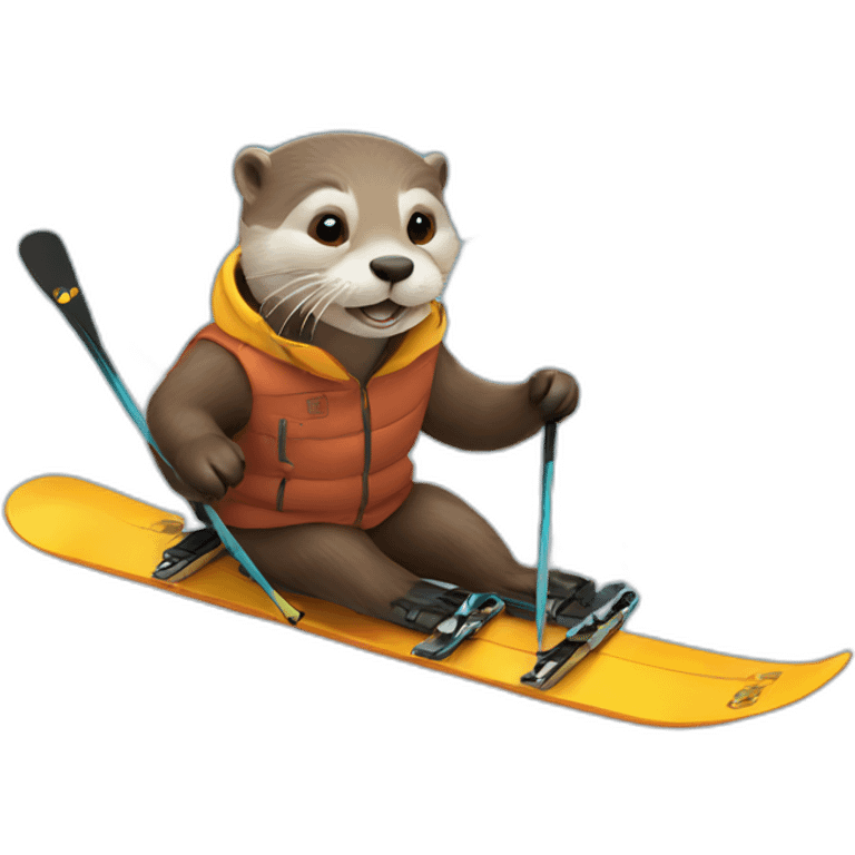 otter skiing emoji