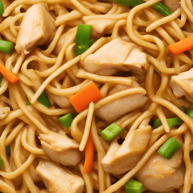 chicken lo mein with veggies emoji