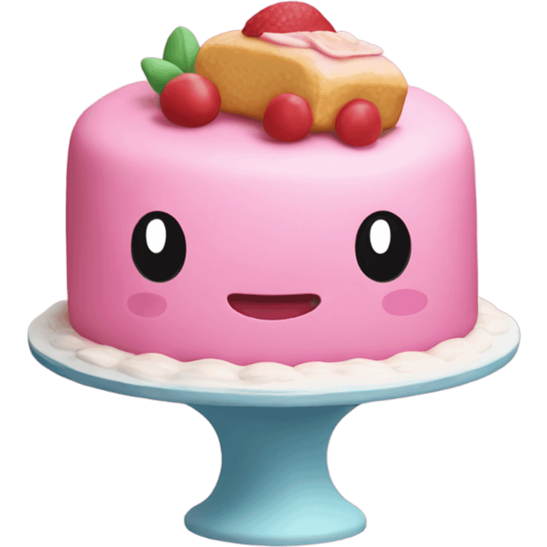 kirby with cake emoji