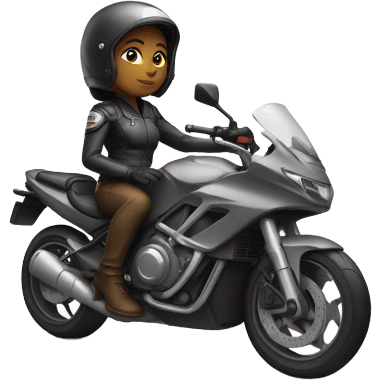 Motorbike woman  emoji