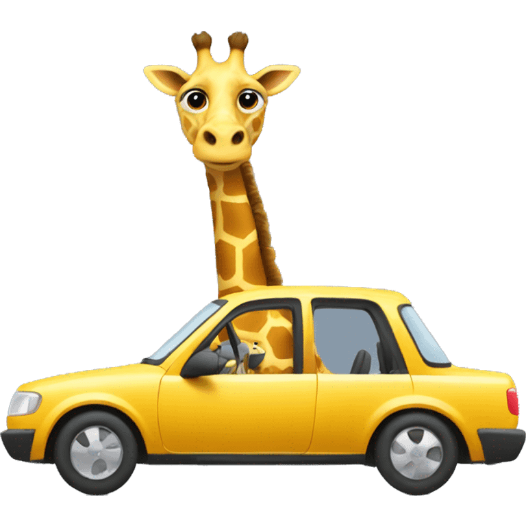 giraffe driving a car emoji