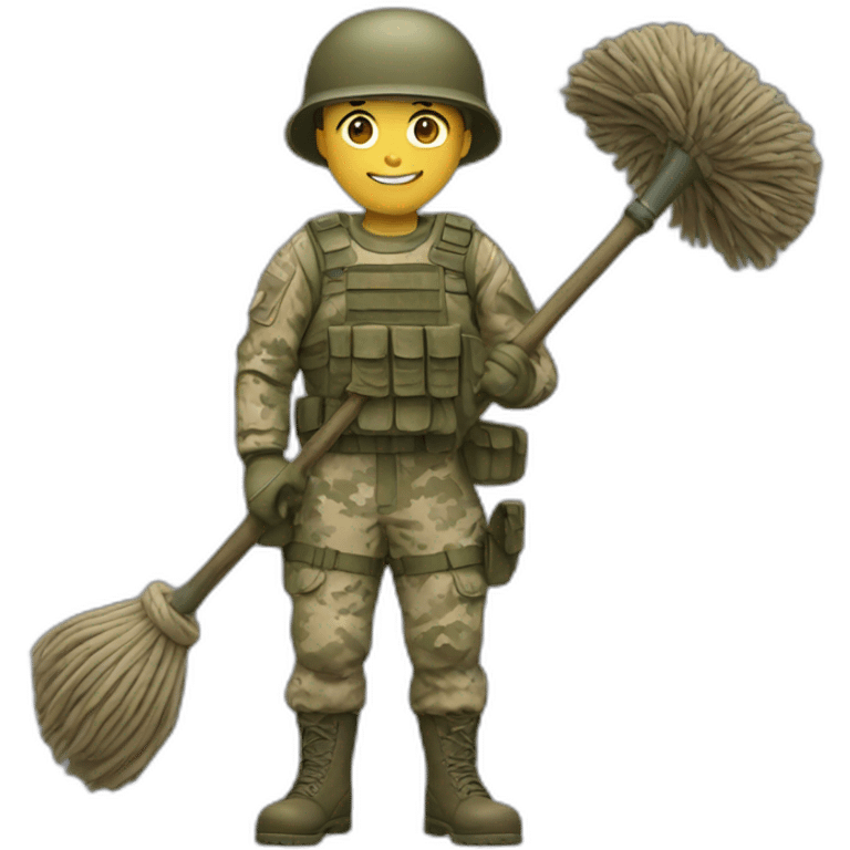 soldier with a mop in his hand emoji