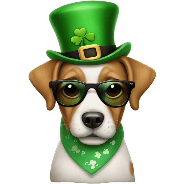 Dog dressed for St. Patrick’s Day emoji