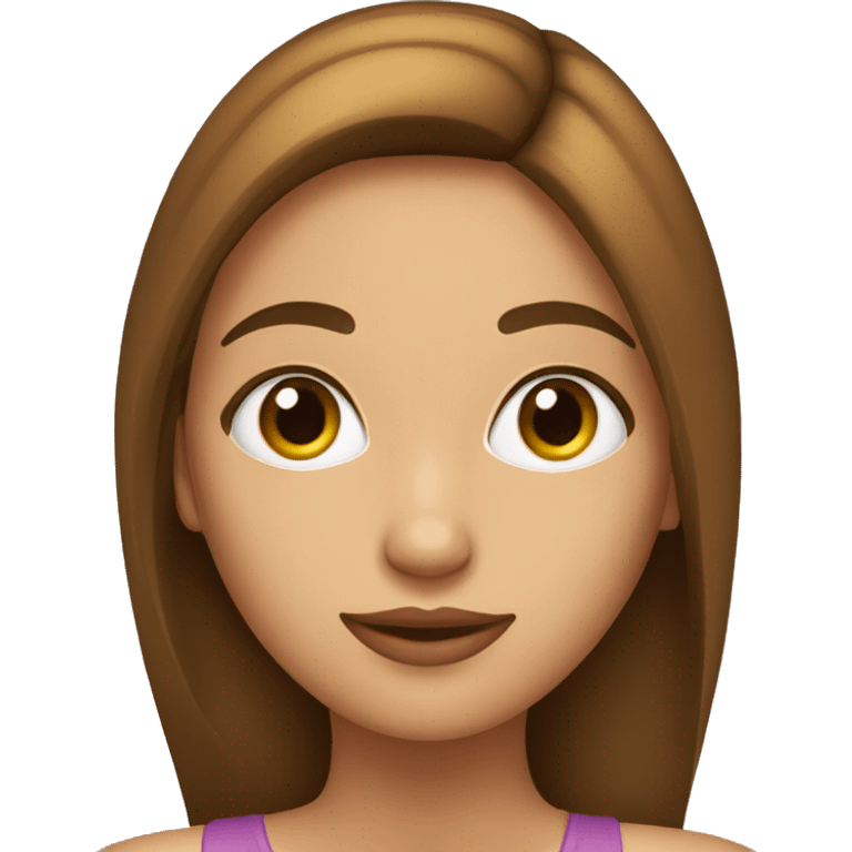 una chica, pelo largo, con ojos marrones y piel blanca emoji