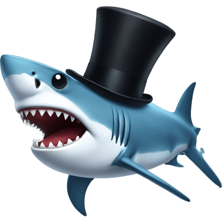 Shark with a top hat emoji