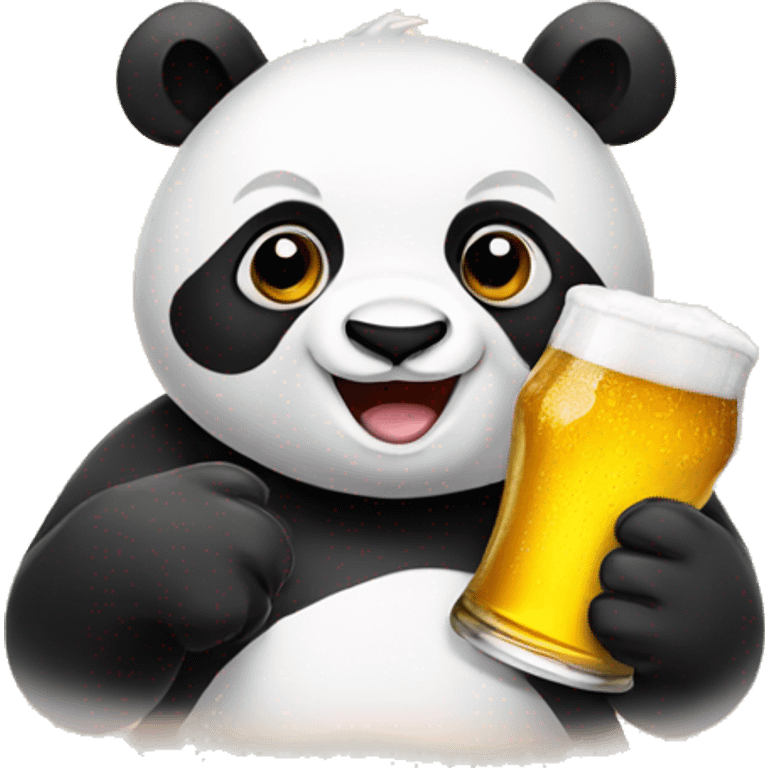 Panda with beer emoji