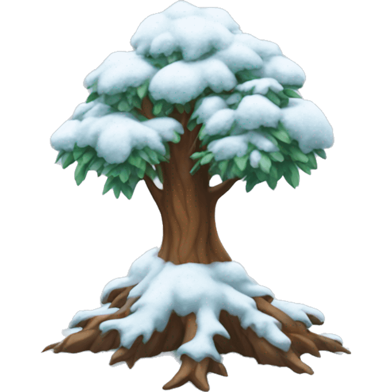 Tree with snow emoji