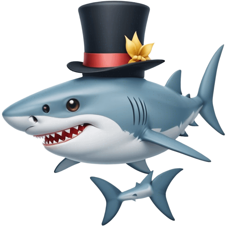 Shark with a top hat emoji