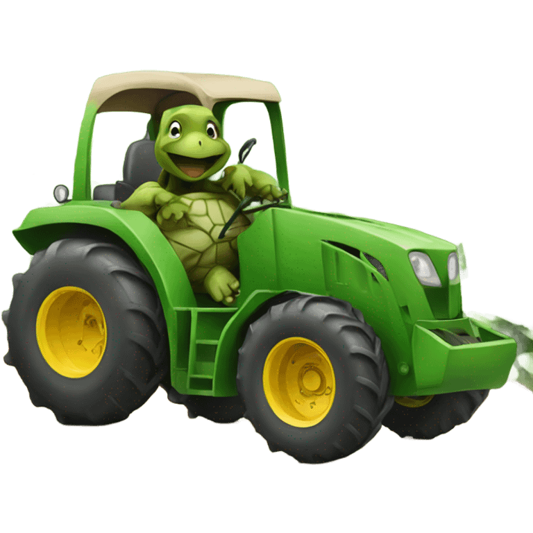 Turtle in a tractor emoji