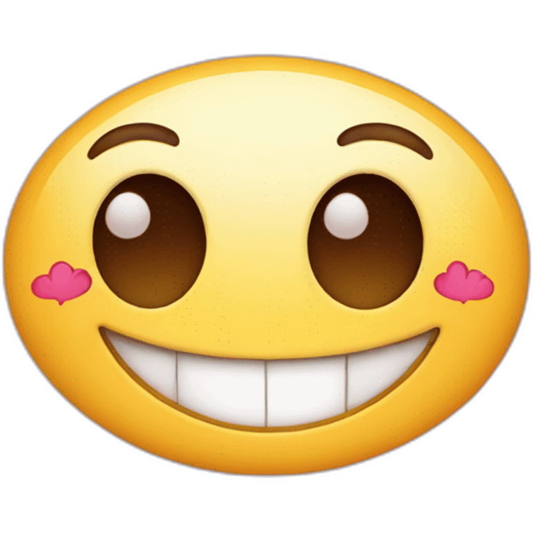 smile emojie with hearts emoji