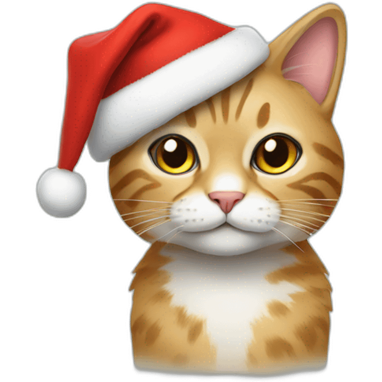 dressed-cat-with-christmas hat emoji