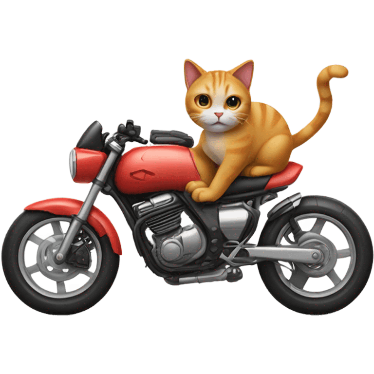 Cat becoming a motorcycle emoji