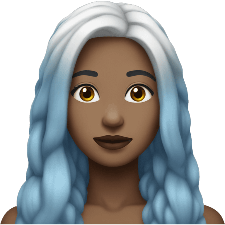 Vanessa Carlysle blue skin and white hair color emoji