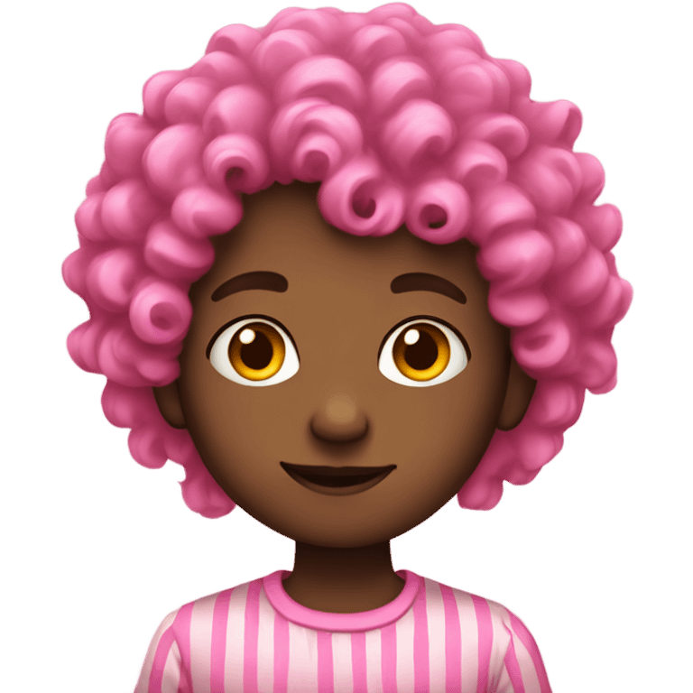 boy with curls and pink streaks emoji