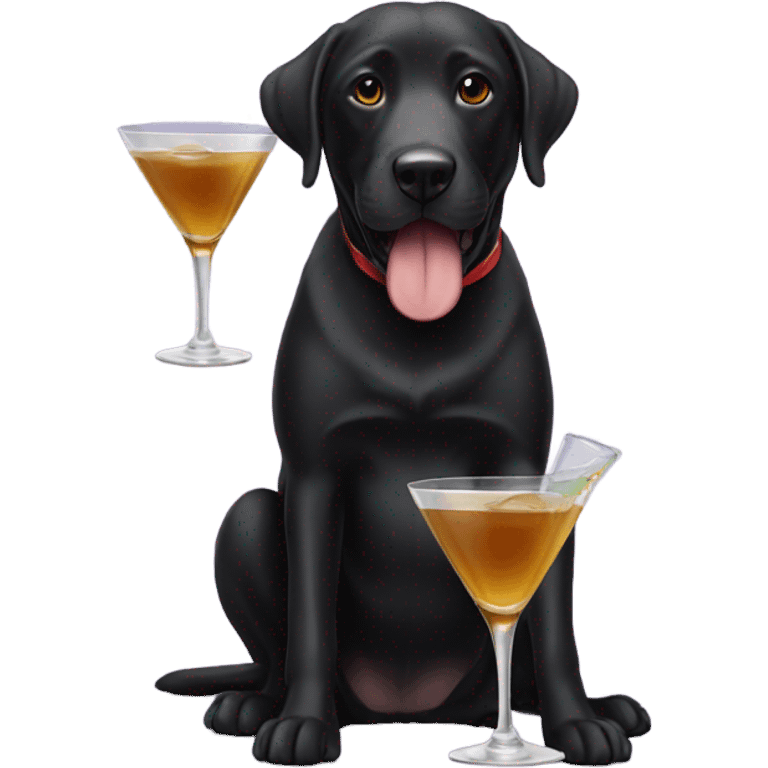 Blck lab drinking martini  emoji