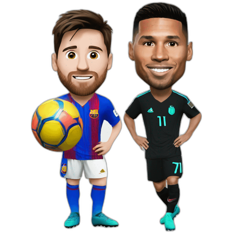 Messi qui fait un câlin a ronaldo emoji