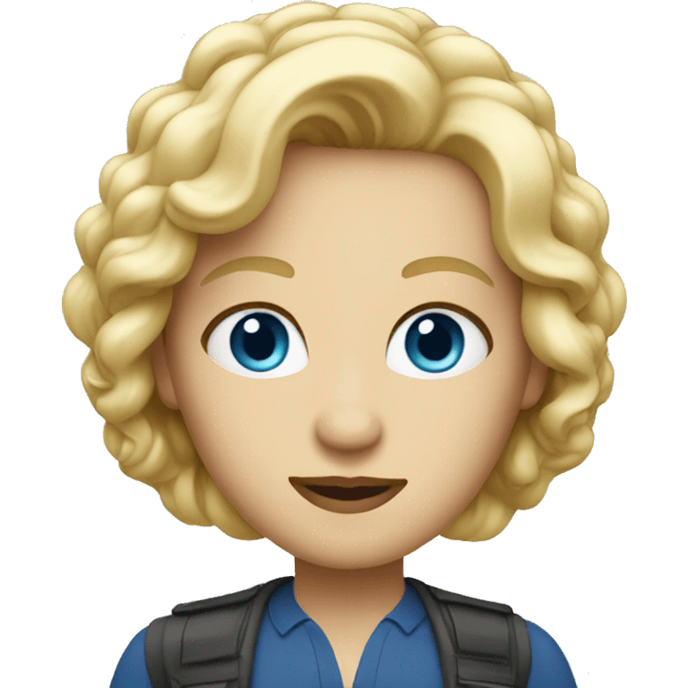 Blonde movie director with blue eyes emoji