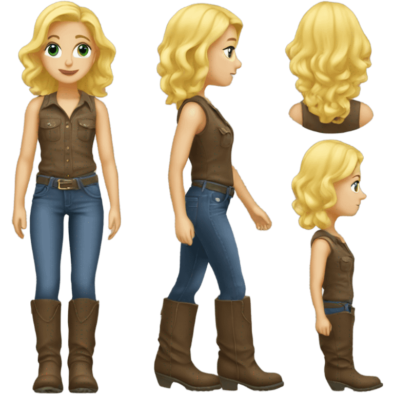 Redneck blonde girl in boots emoji