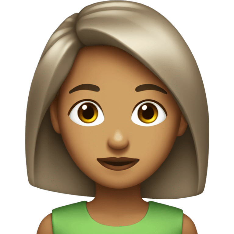 Chica con ojos verdes y pelo marrón  emoji