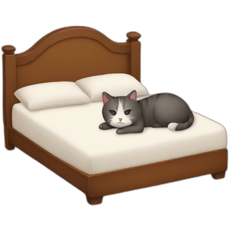 Bed with cat sleeping in it emoji