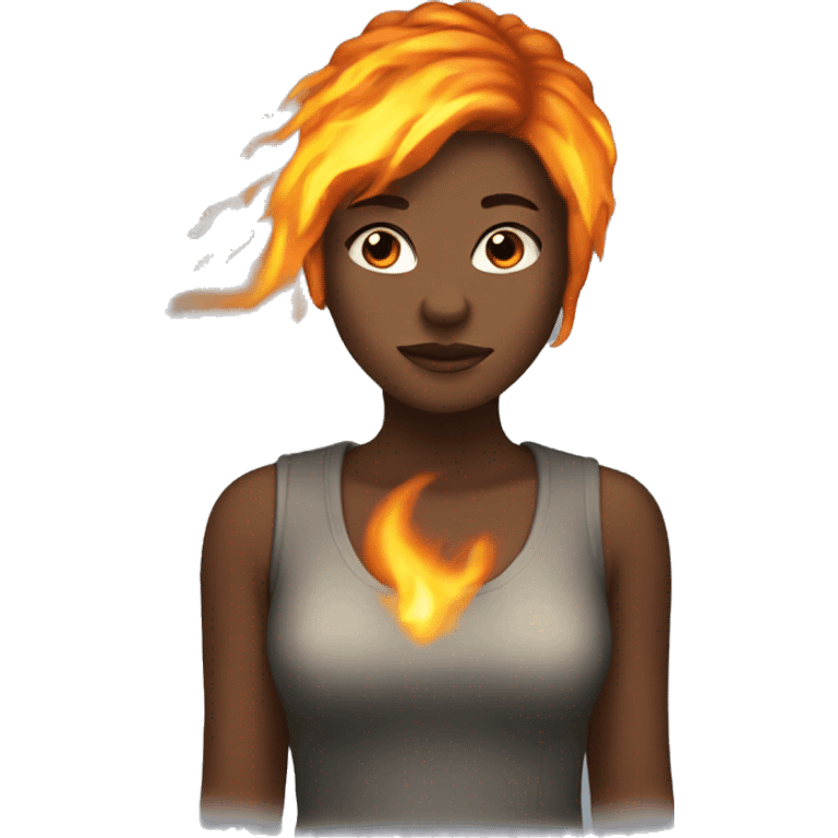 girl with hair fire  emoji