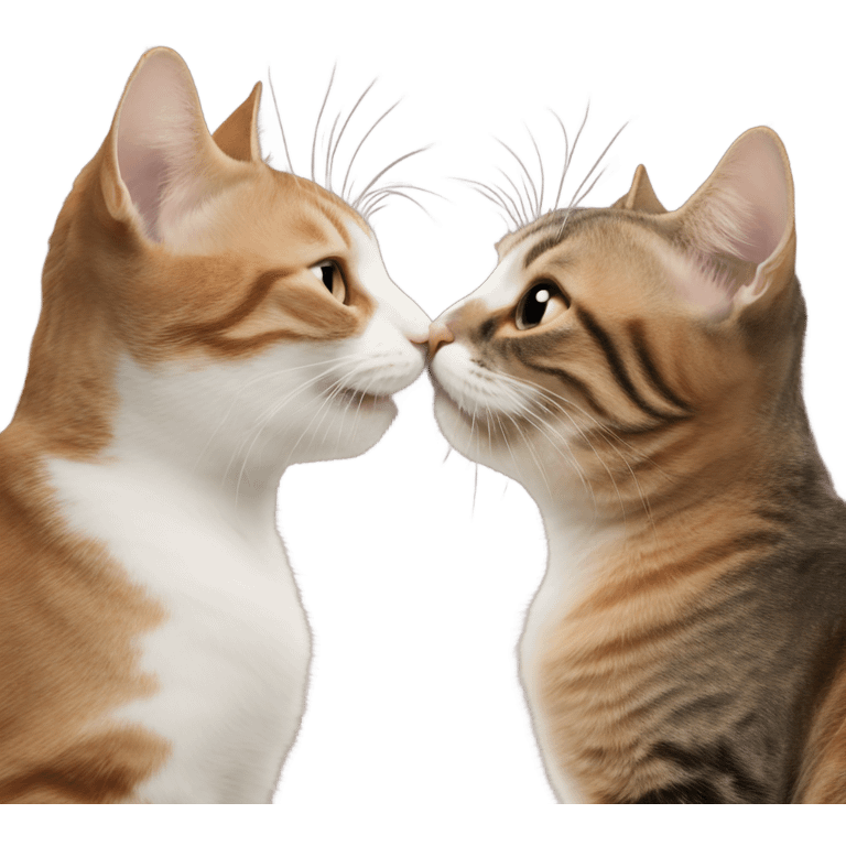 Two cats kisses emoji