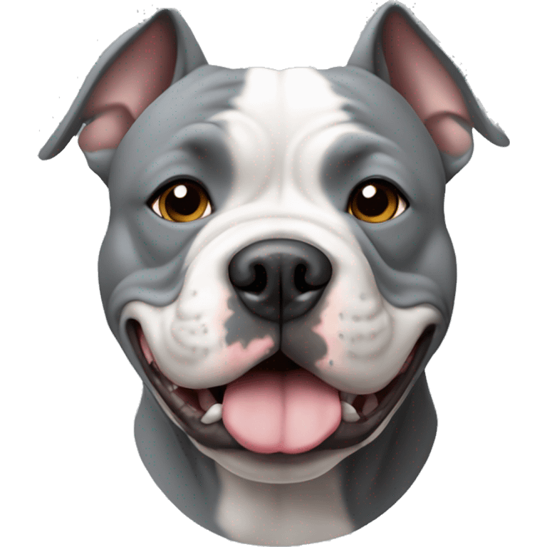 Grey American bully dog emoji