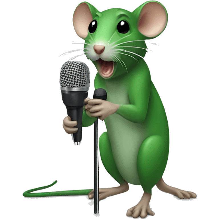 green rat with microphone  emoji