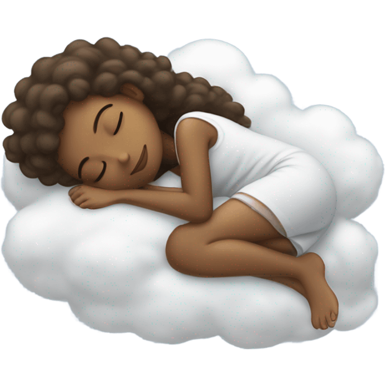 Girl sleeping in a cloud emoji