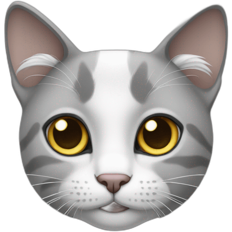 Cat white and grey emoji