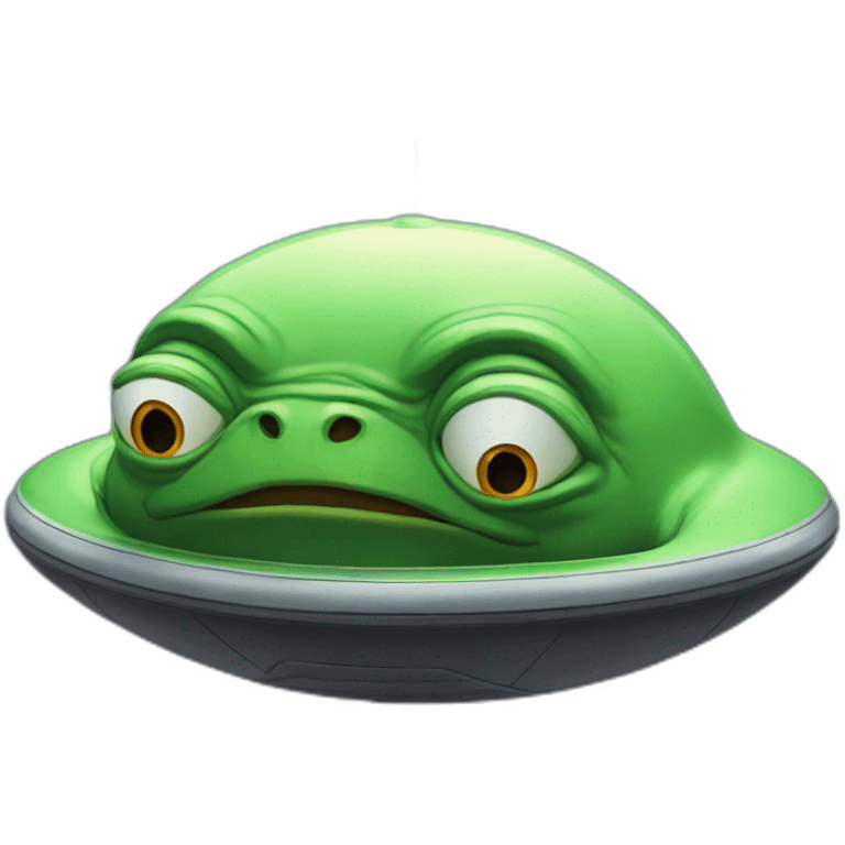 pepe driving an ufo emoji