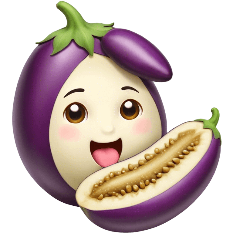 Natty licking a eggplant  emoji