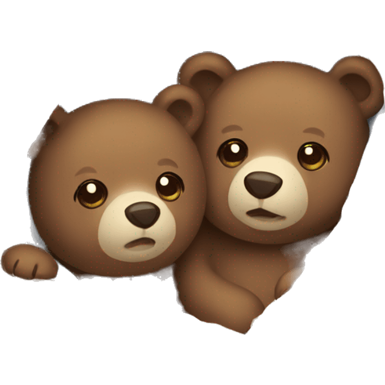 Three bears cozy in blanket emoji