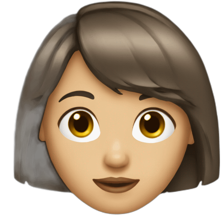 Brunette with bangs emoji