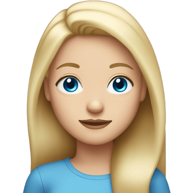 Blonde girl with straight hair and blue eyes  emoji