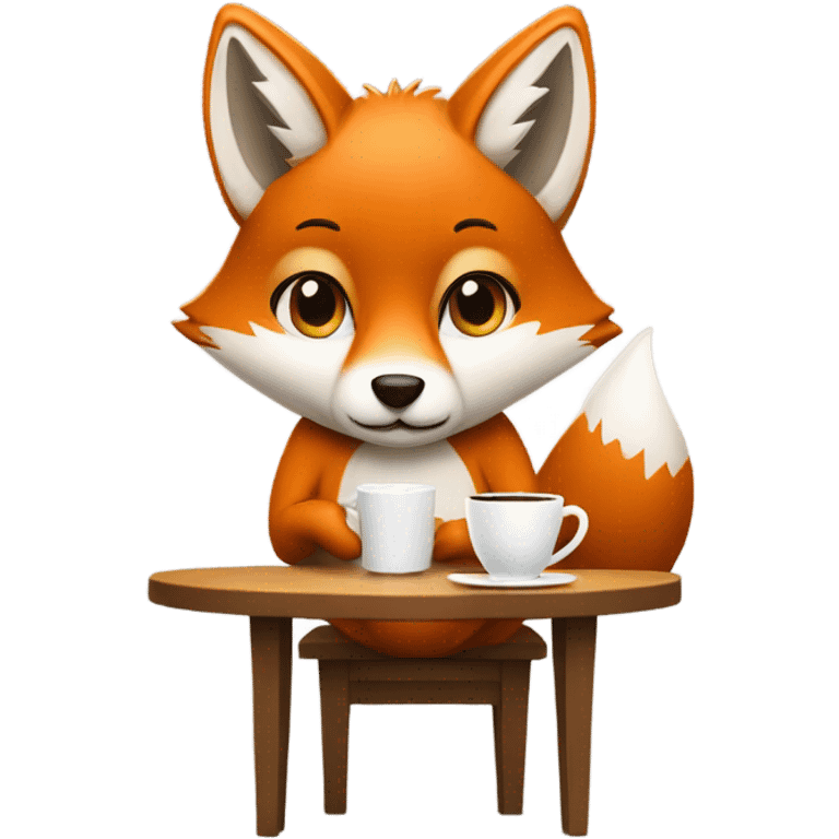 fox drinks coffee emoji