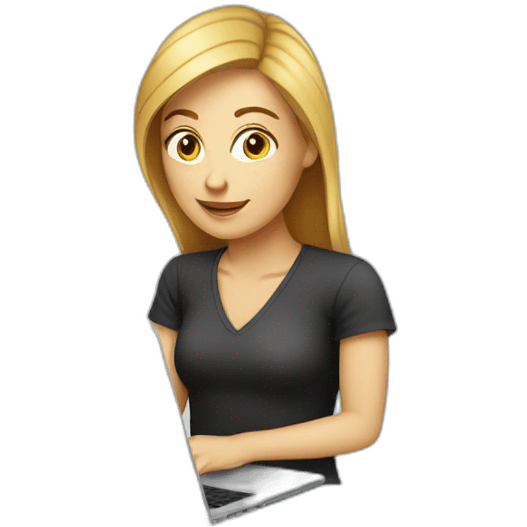 web developer white woman laptop emoji