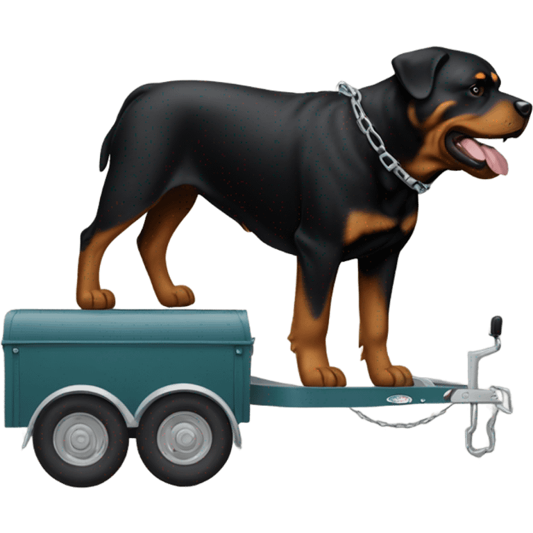 Rottweiler pulling a trailer  emoji