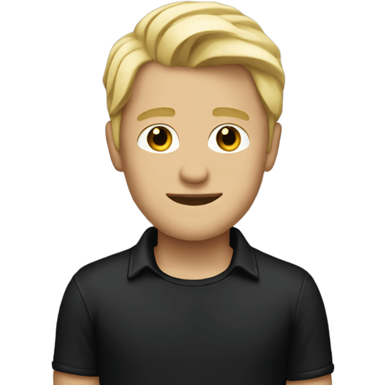 cool guy blond in black shirt emoji