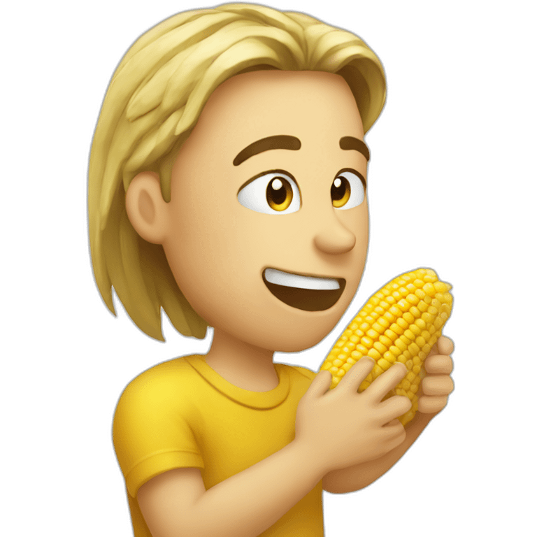 Human eating corn emoji