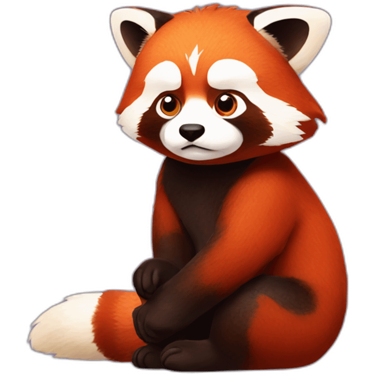 Suspicious red panda emoji