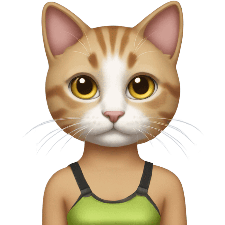 cat wearing a crop top emoji