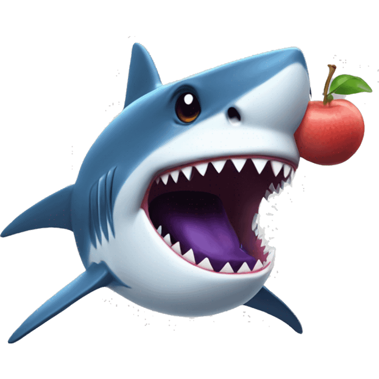 Shark eating a blueberry  emoji