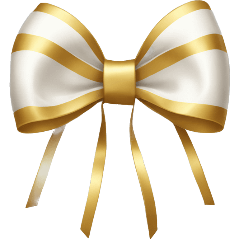 White and gold Christmas bow  emoji