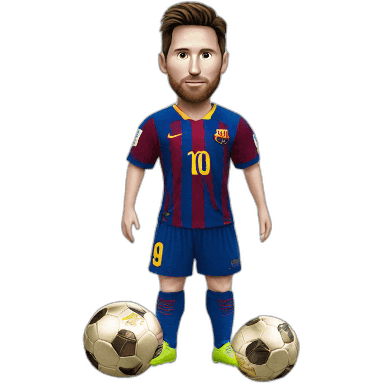 Messi avec 8 ballon d'or emoji