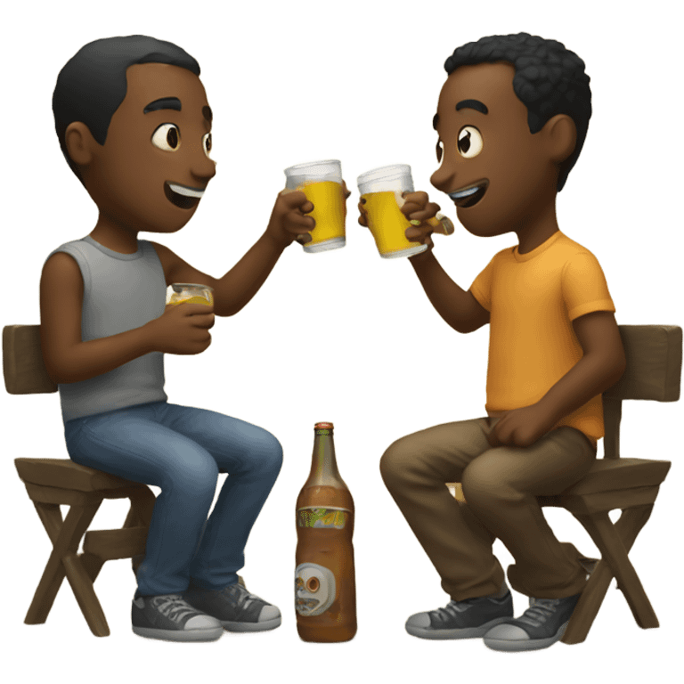 Two buddies drinking emoji